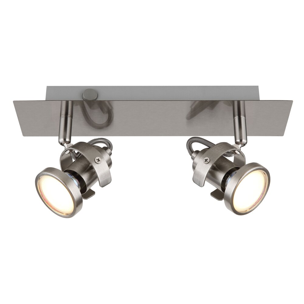 Globo Verpax Plafondlamp, Plafondspot, Wandlamp, Muurspot Nikkel mat, 2-lichts