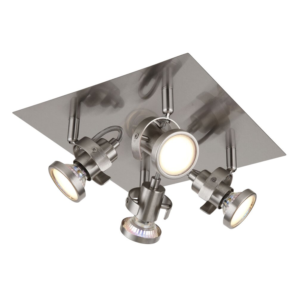 Globo Verpax Plafondlamp, Plafondspot, Wandlamp, Muurspot Nikkel mat, 4-lichts main product photo