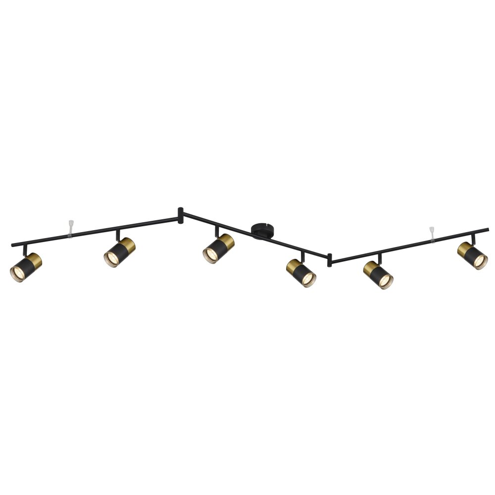 Globo Brisbon Plafondlamp, Plafondspot, Wandlamp, Muurspot Zwart, 6-lichts main product photo