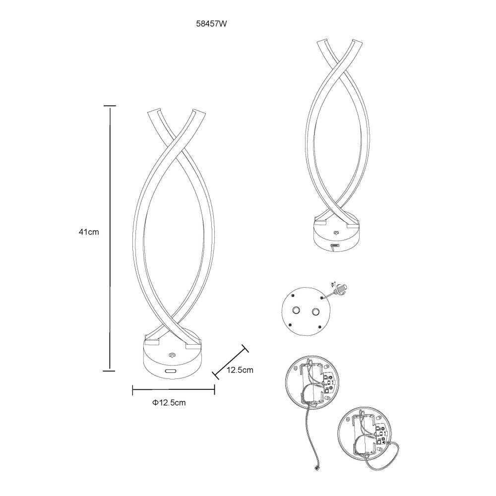 Globo Hela Tafellamp LED Wit, 1-licht