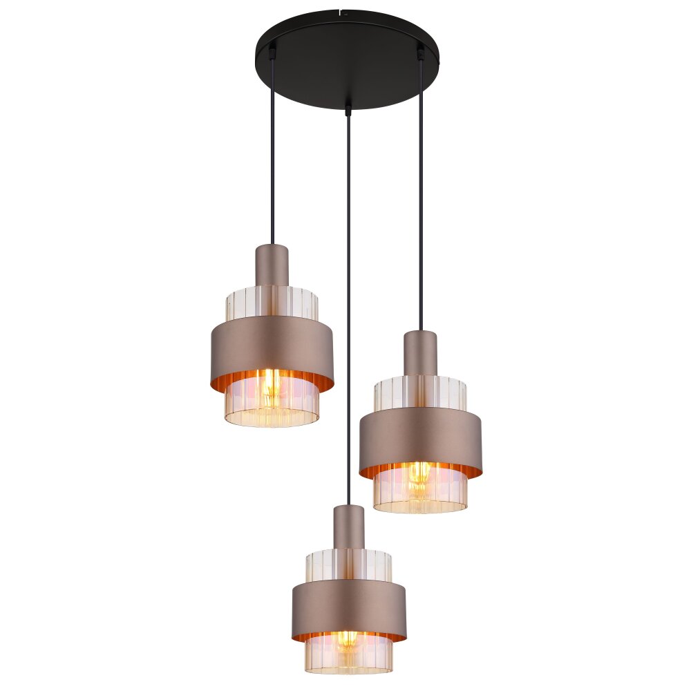 Globo Milley Hanglamp Zwart, 3-lichts main product photo