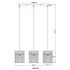 Globo Gorley Hanglamp Zwart, 3-lichts