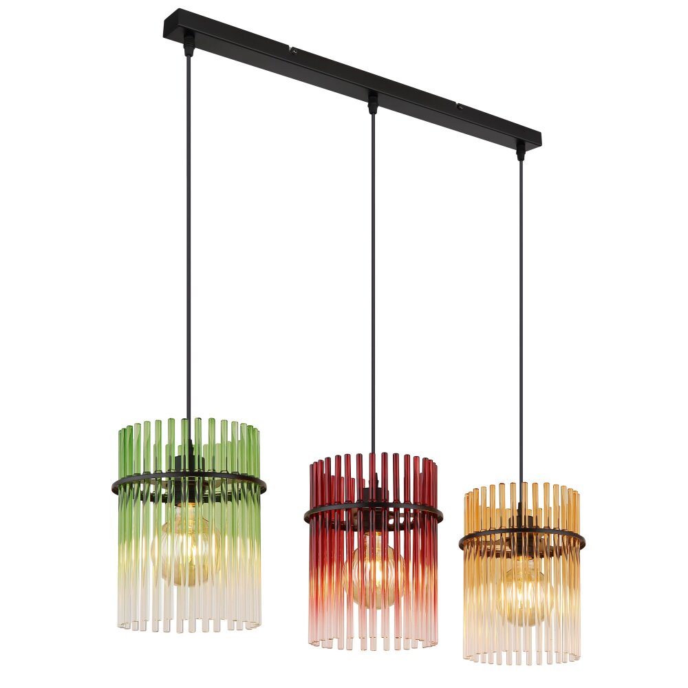 Globo Gorley Hanglamp Zwart, 3-lichts main product photo
