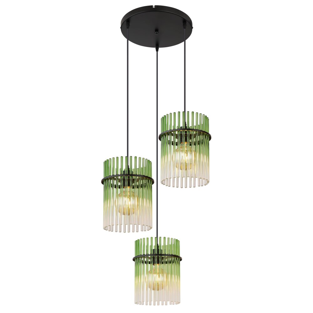 Globo Gorley Hanglamp Zwart, 3-lichts main product photo