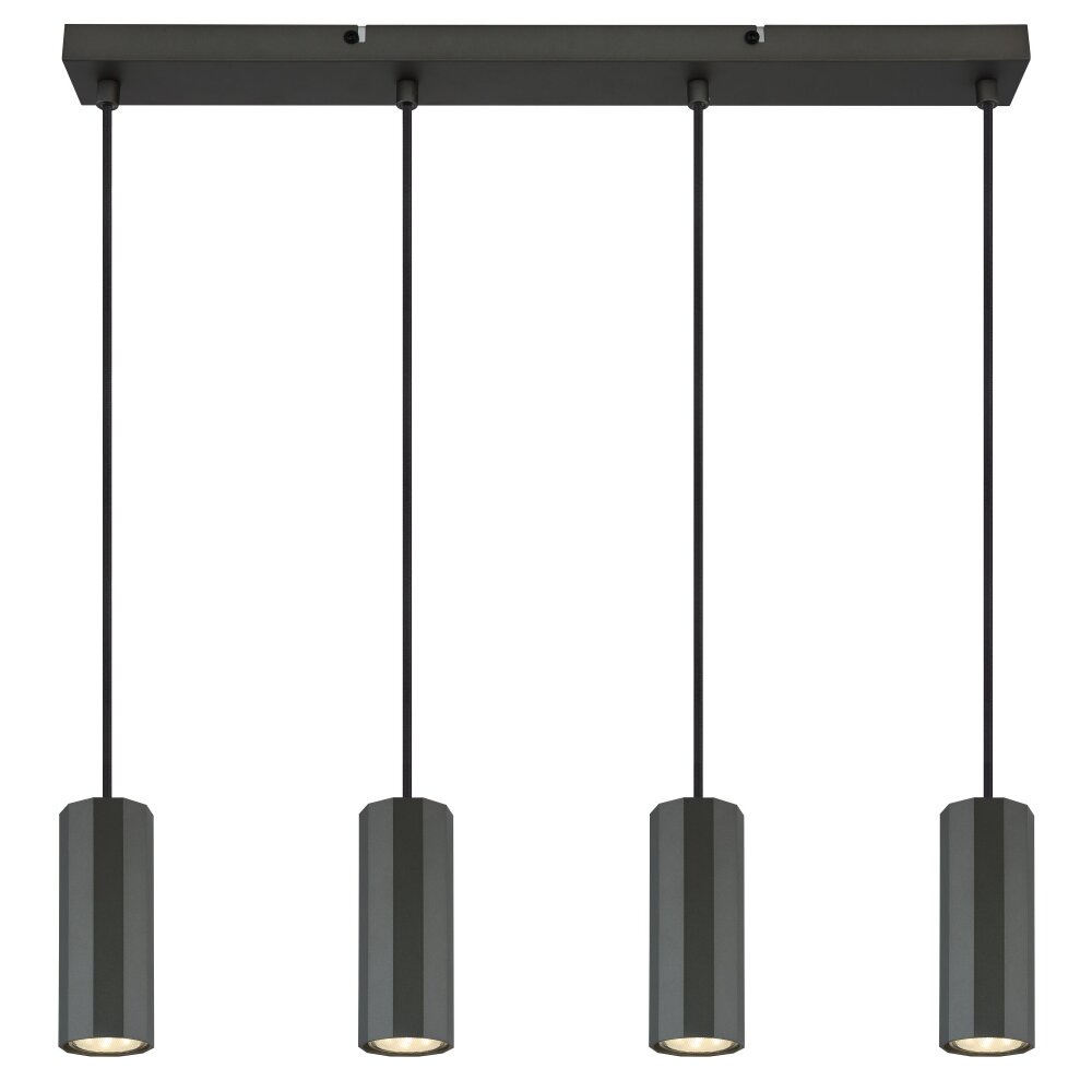 Globo James Hanglamp Grijs, 4-lichts
