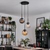 Gastor Hanglamp, Kogellampje Amber, Duidelijk, Rookkleurig, 3-lichts
