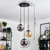 Gastor Hanglamp, Kogellampje Amber, Rookkleurig, 3-lichts