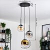 Gastor Hanglamp, Kogellampje Amber, Goud, Duidelijk, Rookkleurig, 3-lichts