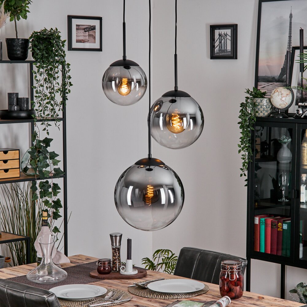 Gastor Hanglamp, Kogellampje Duidelijk, Rookkleurig, 3-lichts main product photo