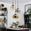 Gastor Hanglamp, Kogellampje Amber, Goud, Duidelijk, Rookkleurig, 3-lichts