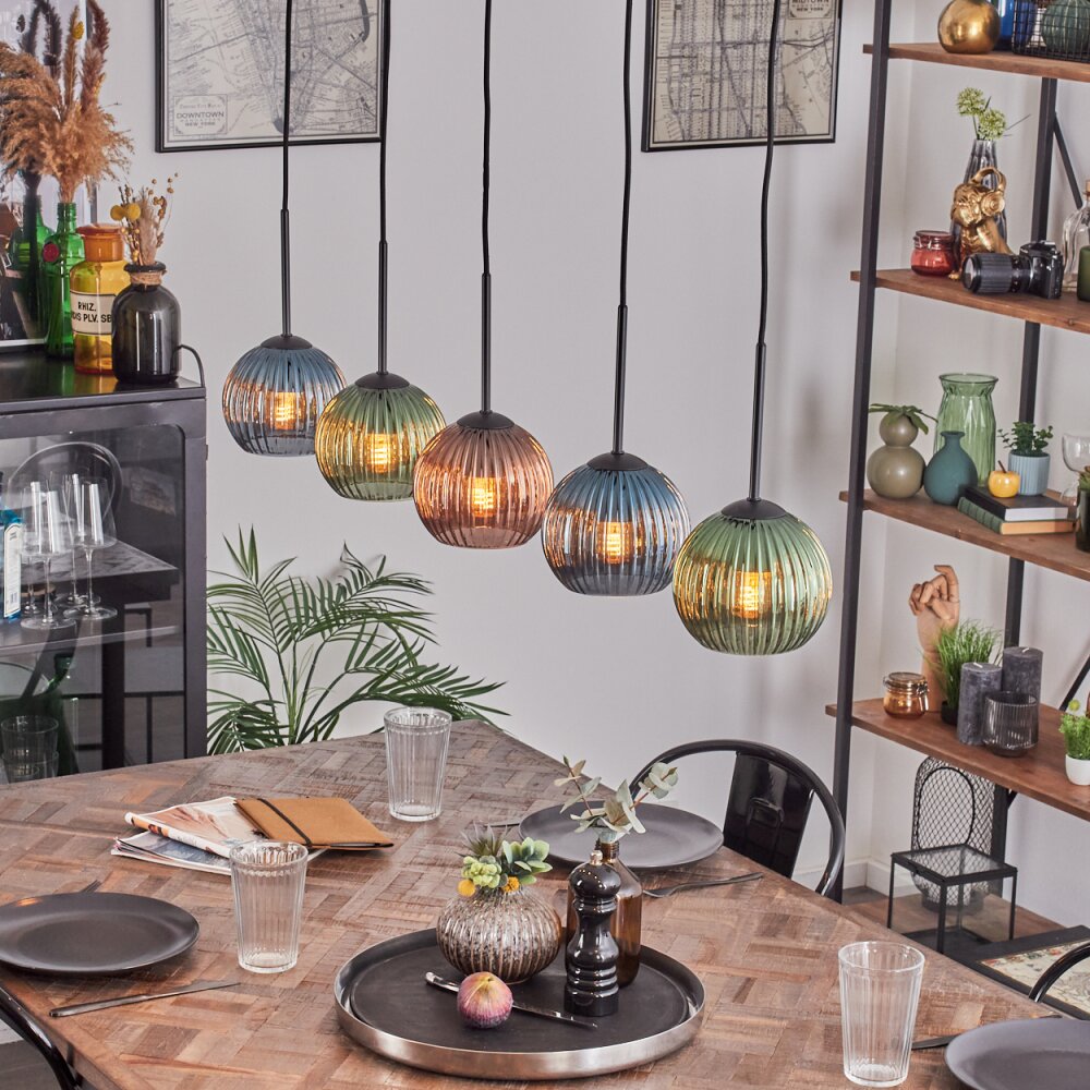 Koyoto Kogellampje, Hanglamp Zwart, 5-lichts main product photo