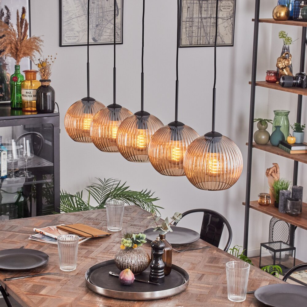 Koyoto Kogellampje, Hanglamp Zwart, 5-lichts main product photo