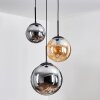 Gastor Hanglamp, Kogellampje 30 cm Amber, Rookkleurig, 3-lichts