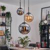 Gastor Hanglamp, Kogellampje 30 cm Amber, Rookkleurig, 3-lichts