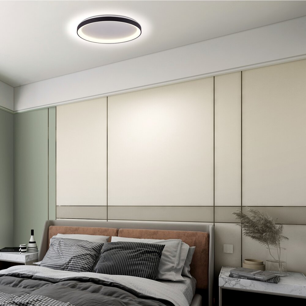 steenhouwer Ringlede Plafondlamp LED Zwart, 1-licht main product photo