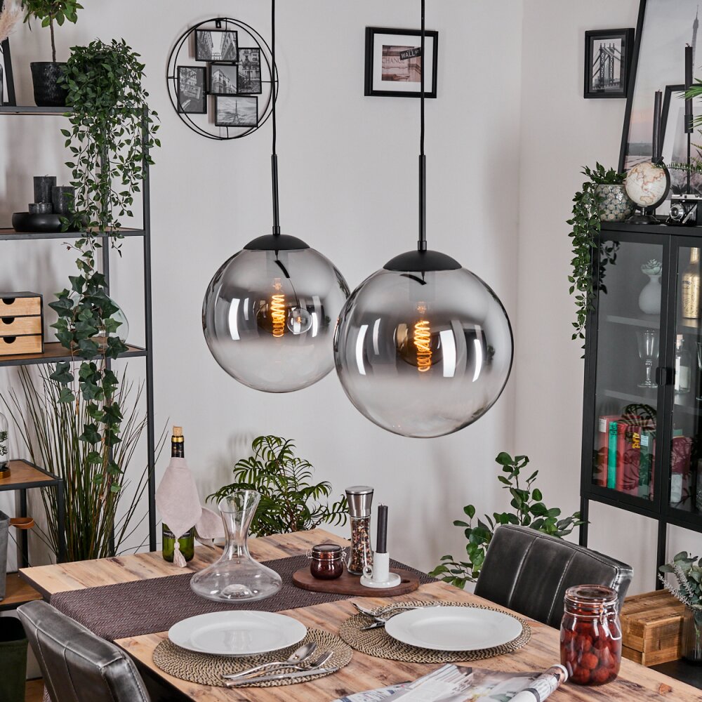 Gastor Hanglamp, Kogellampje Zwart, 2-lichts main product photo