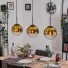 Gastor Hanglamp, Kogellampje, Hanglamp Goud, Duidelijk, 3-lichts