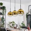 Gastor Hanglamp, Kogellampje, Hanglamp Goud, Duidelijk, 3-lichts