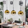 Gastor Hanglamp, Kogellampje, Hanglamp Goud, Duidelijk, 3-lichts