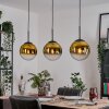 Gastor Hanglamp, Kogellampje, Hanglamp Goud, Duidelijk, 3-lichts