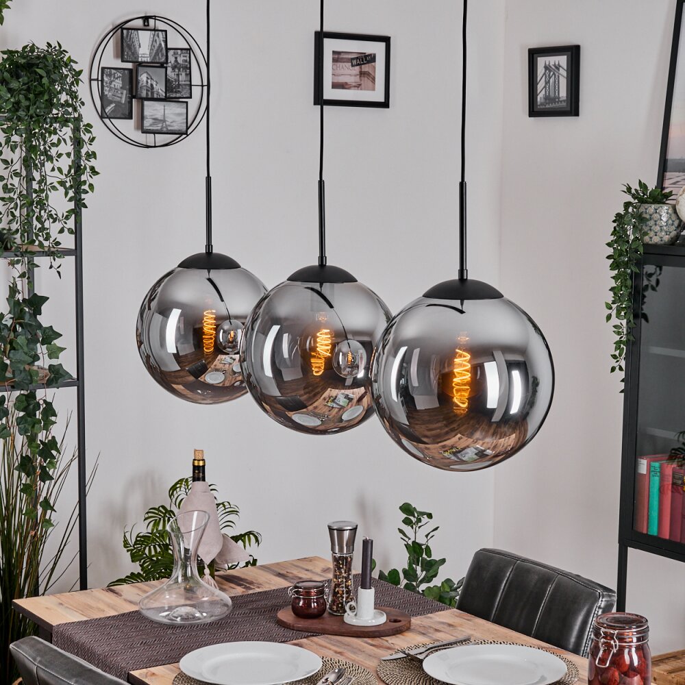 Gastor Hanglamp, Kogellampje, Hanglamp Rookkleurig, 3-lichts main product photo