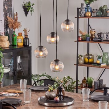 Koyoto Hanglamp, Kogellampje, Hanglamp 35 cm Duidelijk, 4-lichts