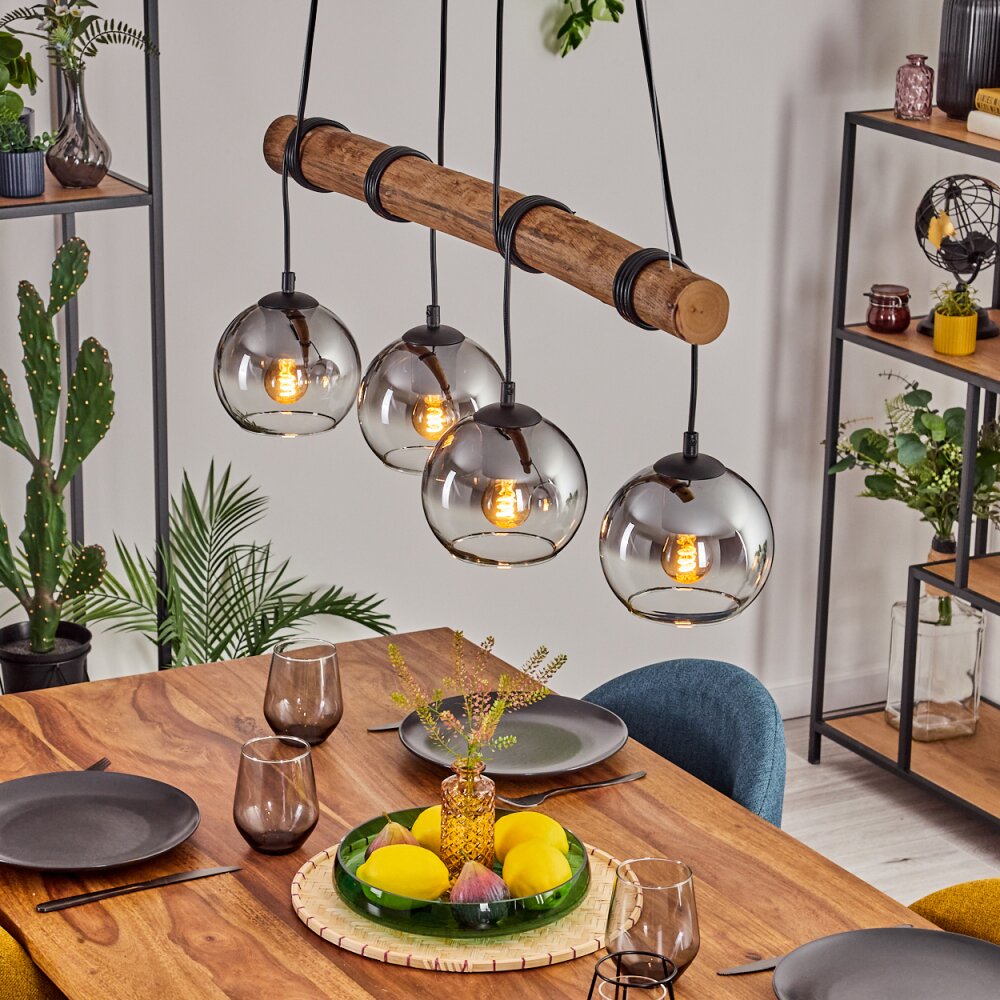 Koyoto Hanglamp, Kogellampje, Hanglamp Natuurlijke kleuren, Zwart, 4-lichts main product photo