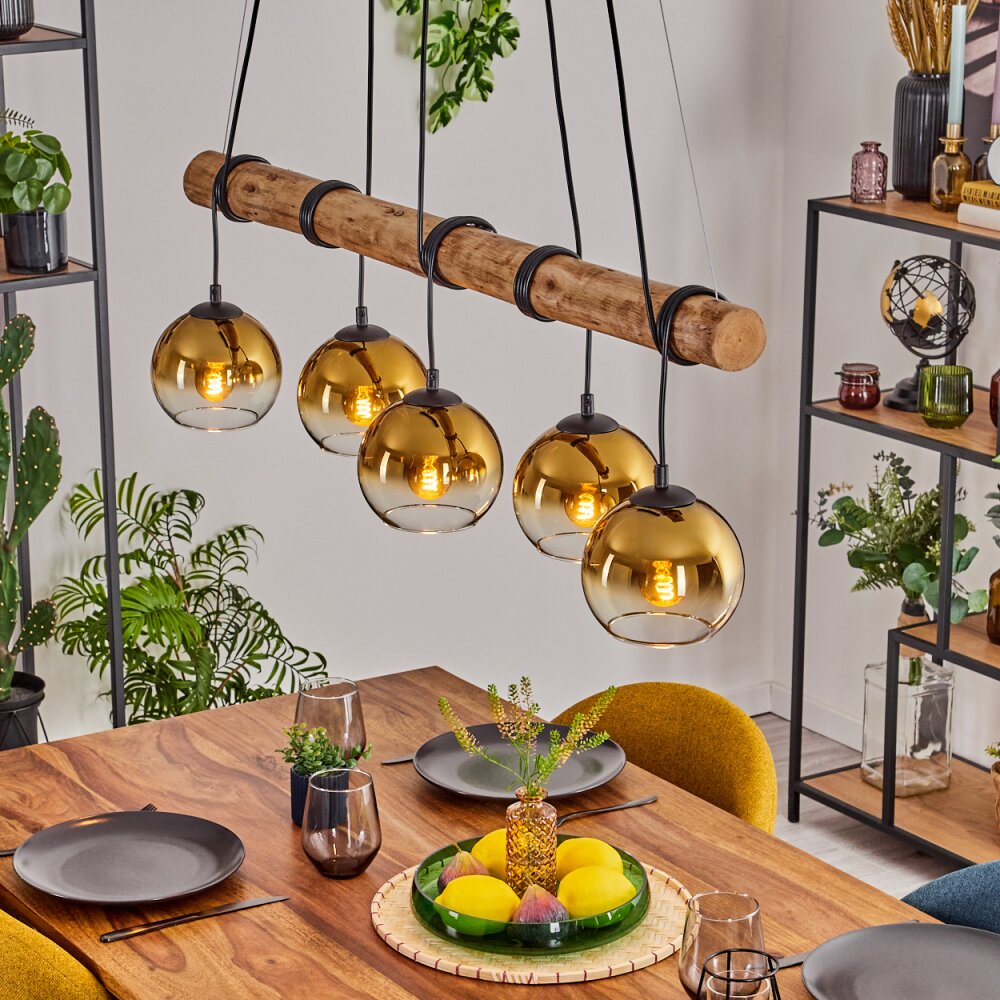 Koyoto Hanglamp, Kogellampje, Hanglamp Natuurlijke kleuren, Zwart, 5-lichts main product photo