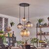 Koyoto Hanglamp, Kogellampje, Hanglamp Amber, Duidelijk, Rookkleurig, 4-lichts