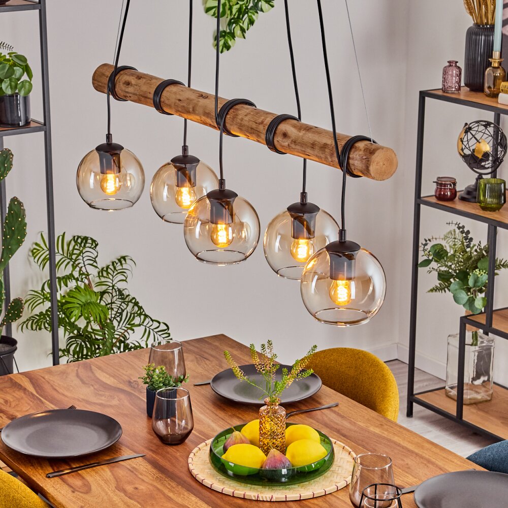Koyoto Hanglamp, Kogellampje, Hanglamp Natuurlijke kleuren, Zwart, 5-lichts main product photo