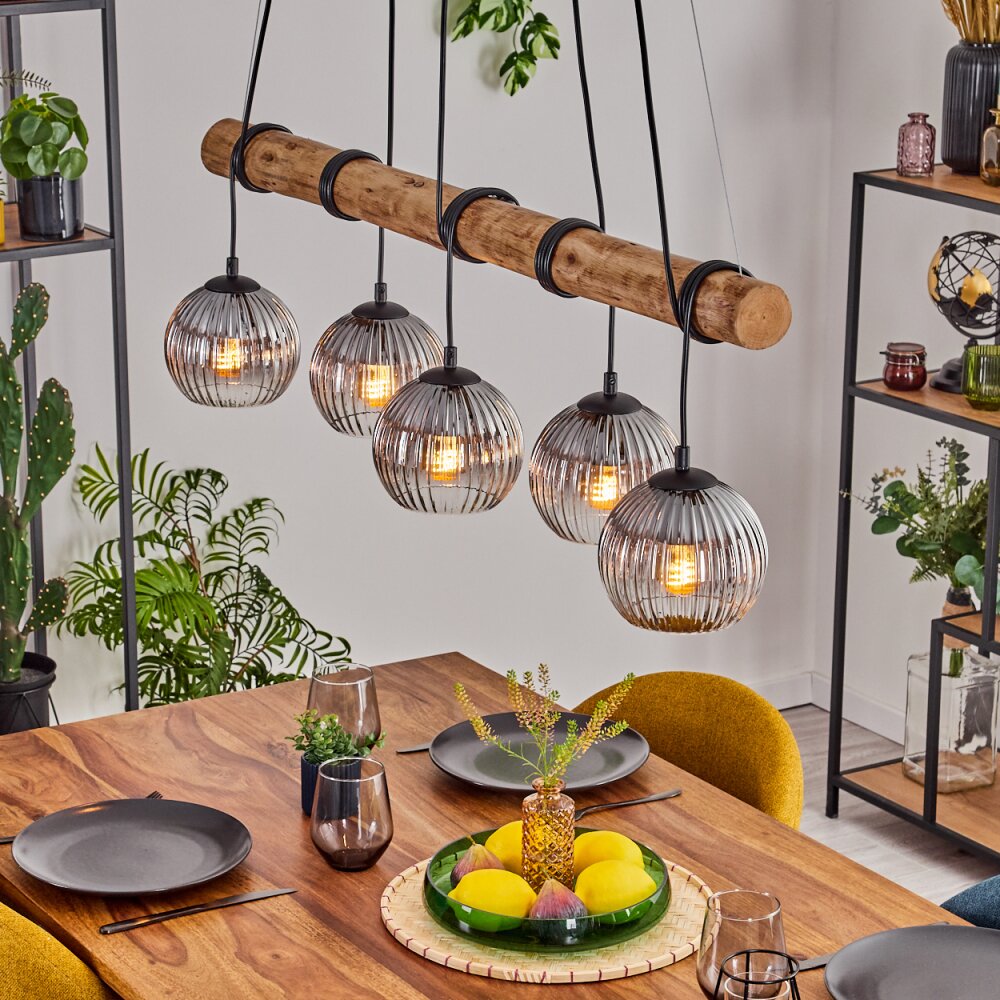 Koyoto Hanglamp, Kogellampje, Hanglamp Natuurlijke kleuren, Zwart, 5-lichts main product photo