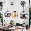 Gastor Hanglamp, Kogellampje, Hanglamp Amber, Rookkleurig, 3-lichts