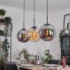 Gastor Hanglamp, Kogellampje, Hanglamp Amber, Rookkleurig, 3-lichts