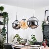 Gastor Hanglamp, Kogellampje, Hanglamp Amber, Rookkleurig, 3-lichts