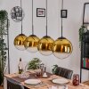 Gastor Hanglamp, Kogellampje, Hanglamp Goud, Duidelijk, 4-lichts
