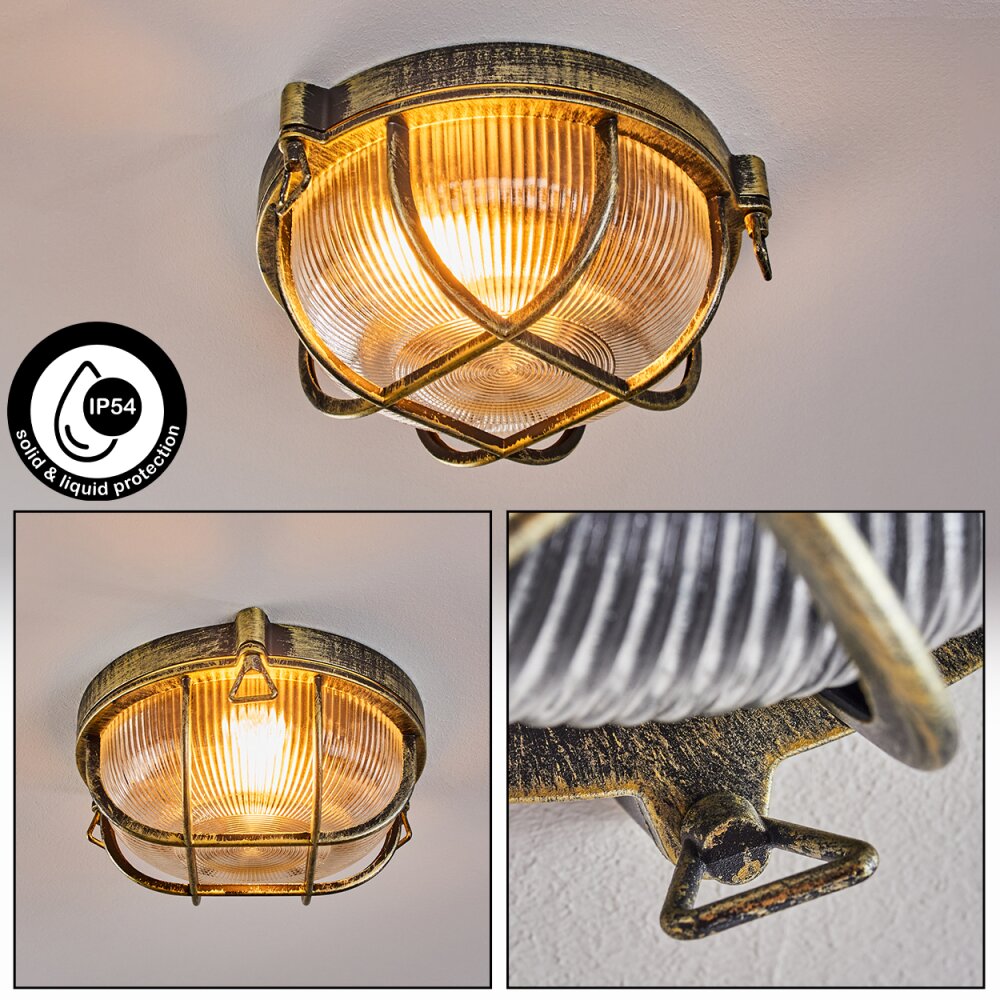 Godel Plafondlamp voor buiten, Plafondlamp Goud, Zwart, 1-licht main product photo