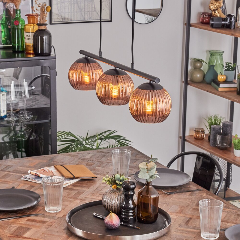 Koyoto Hanglamp, Kogellampje, Hanglamp Koperkleurig, 3-lichts main product photo