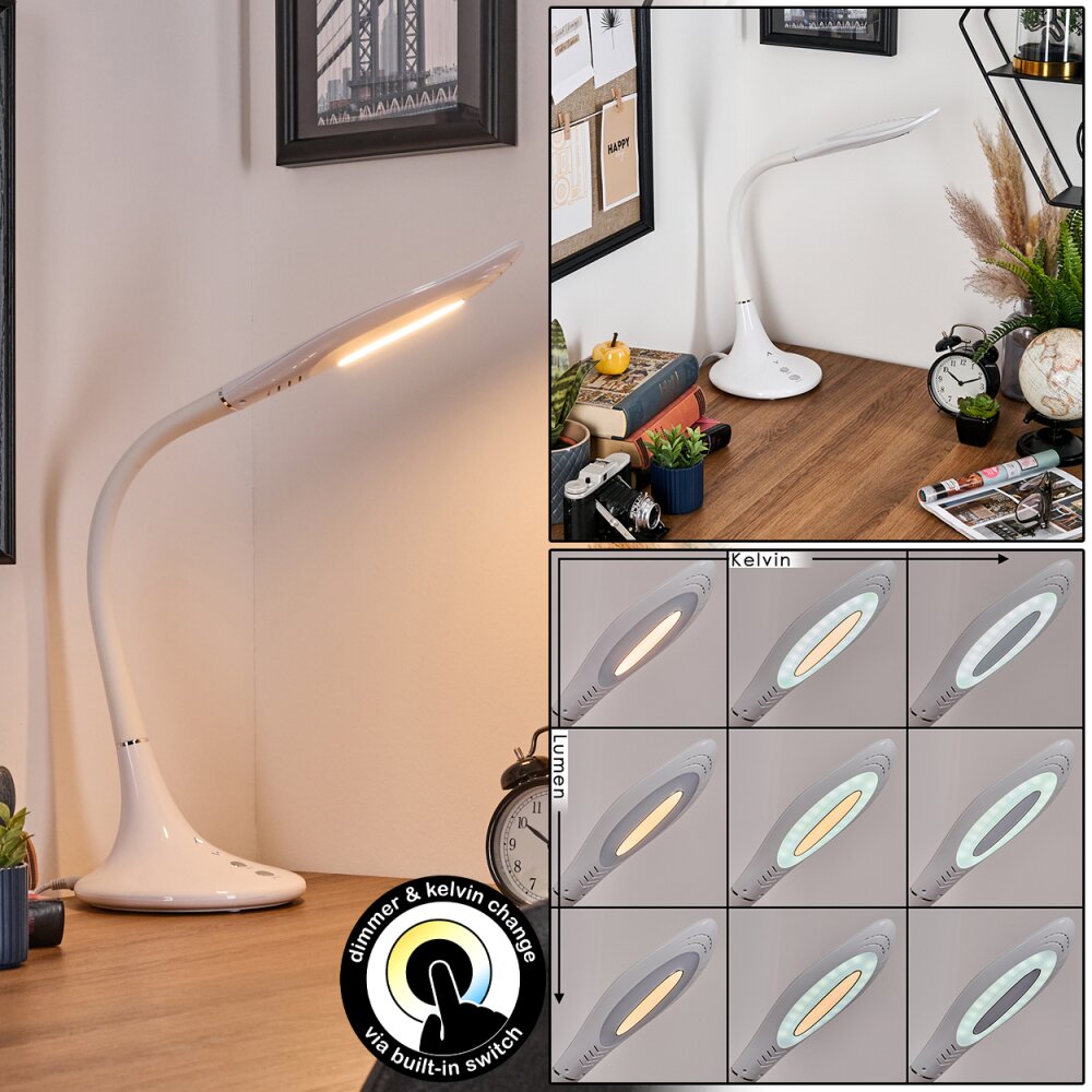 Toggerbo Bureaulamp, Tafellamp, Leeslamp LED Wit, 1-licht main product photo