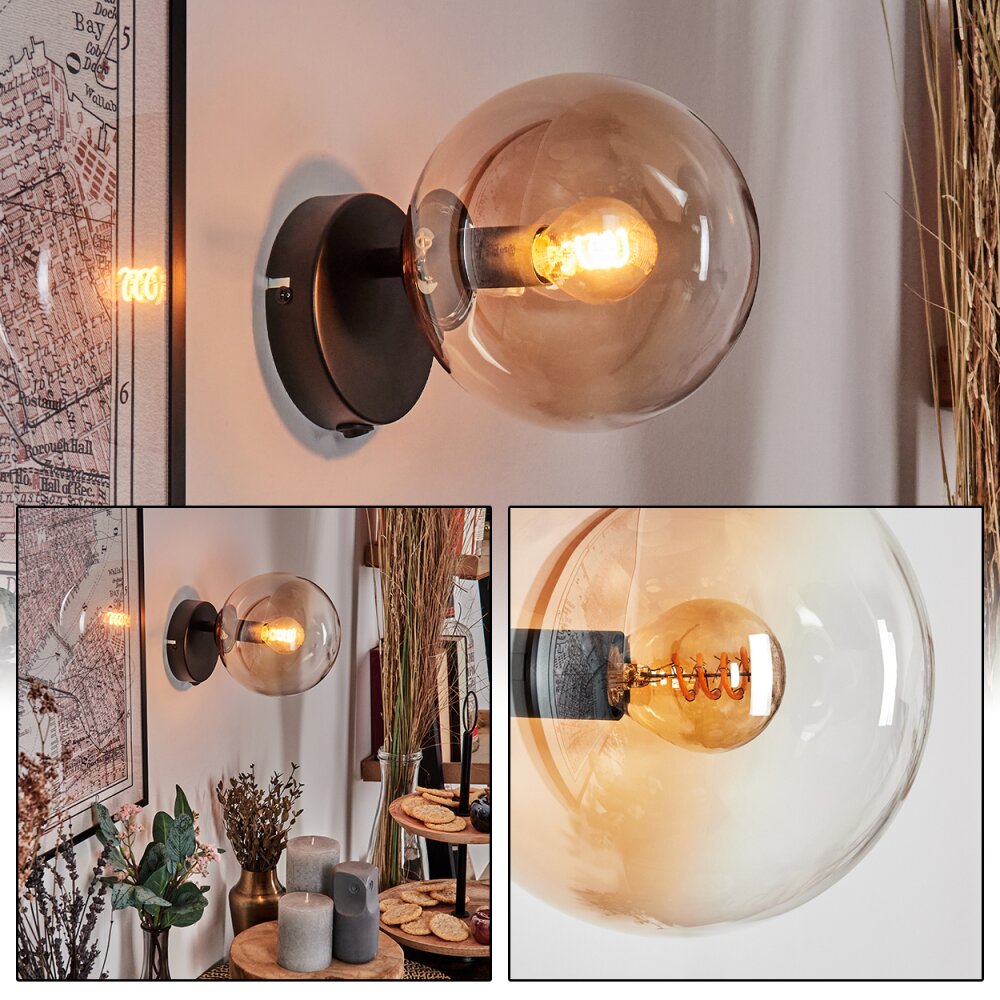 Koyoto Kogellampje, Wandlamp, Muurspot Amber, Duidelijk, 1-licht main product photo