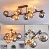 Gastor Plafondlamp, Kogellampje Amber, Duidelijk, Rookkleurig, 10-lichts