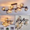 Koyoto Plafondlamp, Kogellampje Amber, Duidelijk, Rookkleurig, 10-lichts