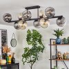 Koyoto Plafondlamp, Kogellampje Amber, Duidelijk, Rookkleurig, 10-lichts