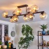 Gastor Plafondlamp, Kogellampje Amber, Duidelijk, Rookkleurig, 10-lichts