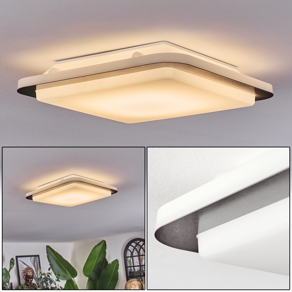 Carregueira Plafondlamp, Paneel LED Zilver, Wit, 1-licht, Bewegingsmelder main product photo