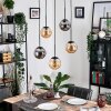 Gastor Hanglamp, Kogellampje, Hanglamp Amber, Rookkleurig, 5-lichts
