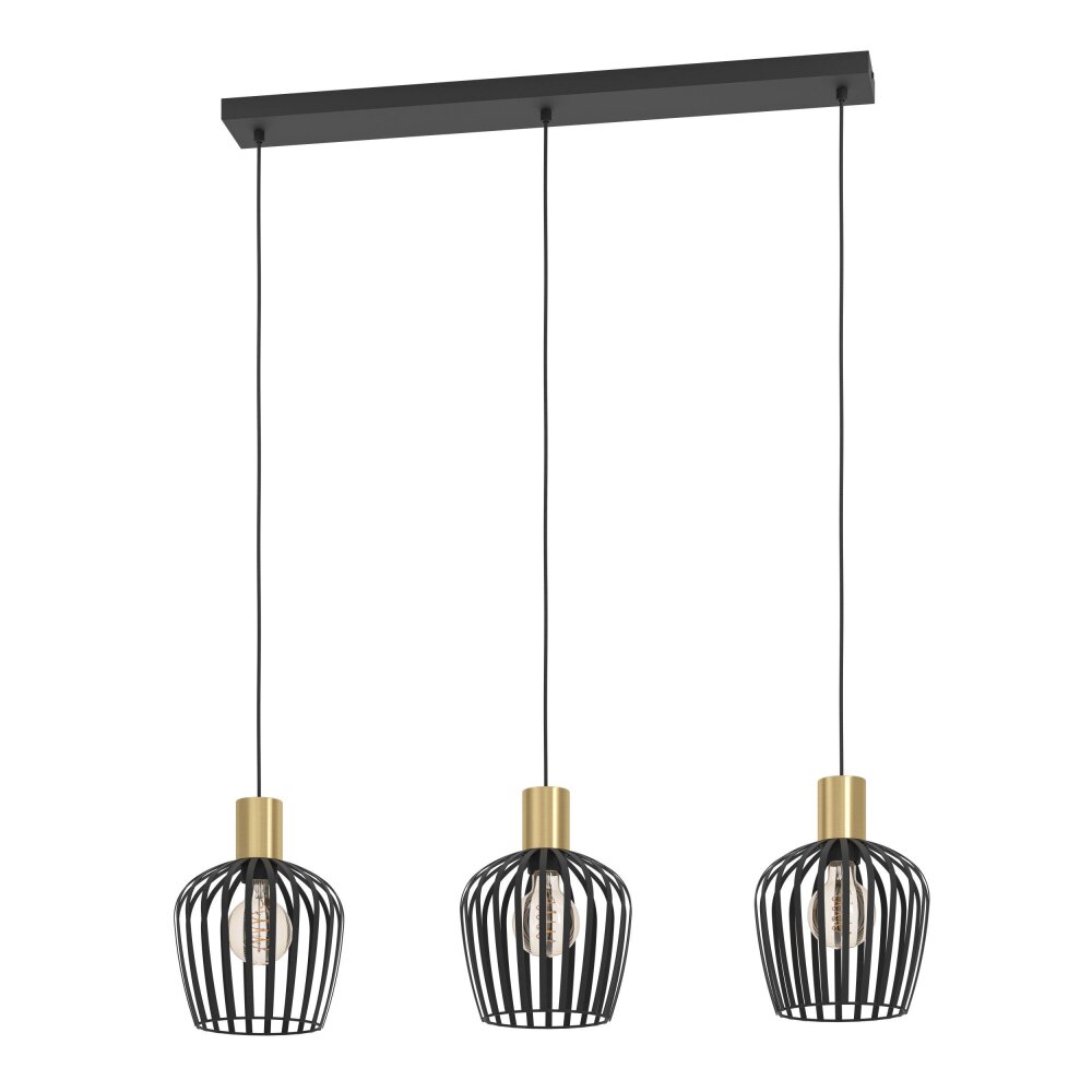 Eglo verlichting EMPOLI Hanglamp Messing, Zwart, 3-lichts main product photo