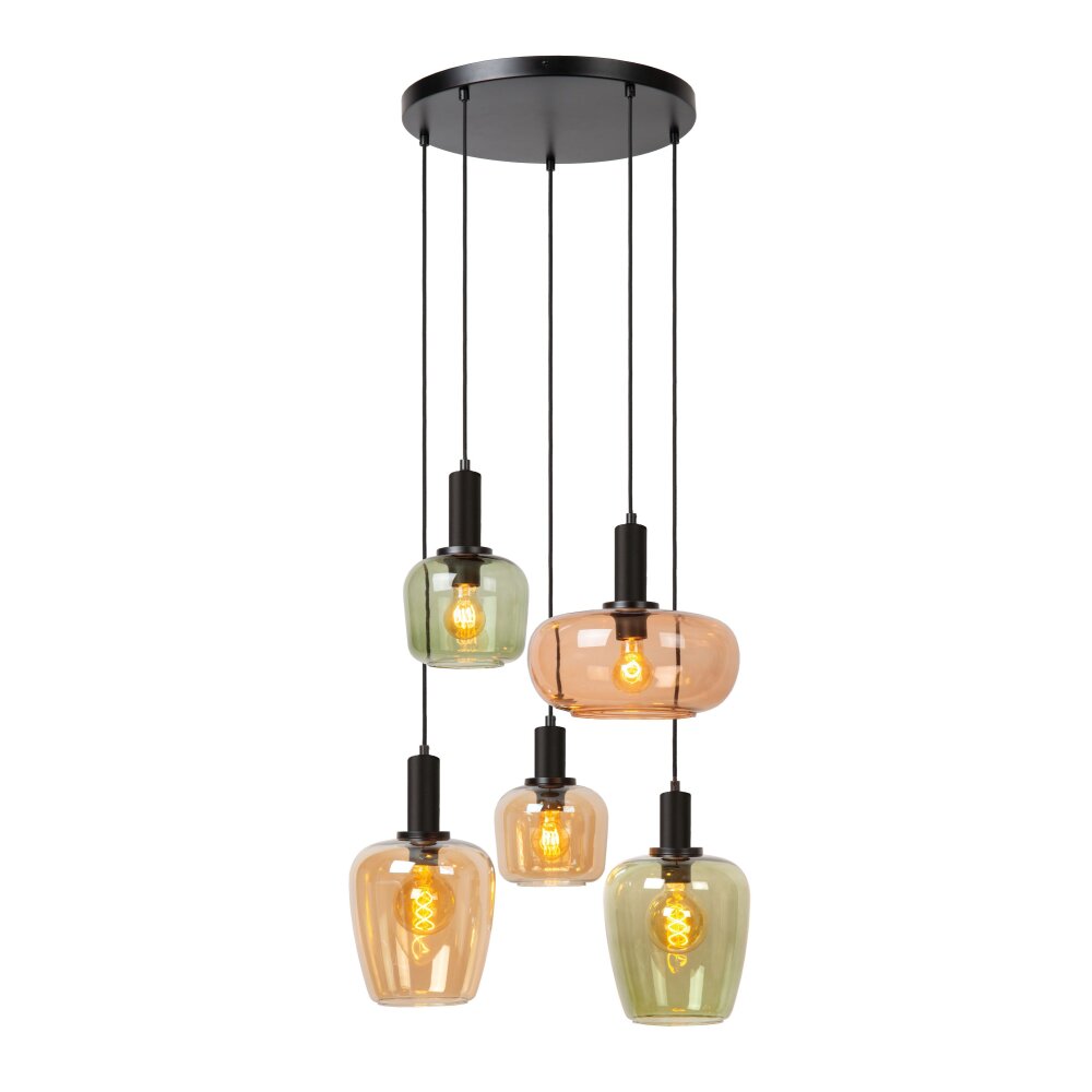 Lucide ILONA Hanglamp Zwart, 5-lichts main product photo