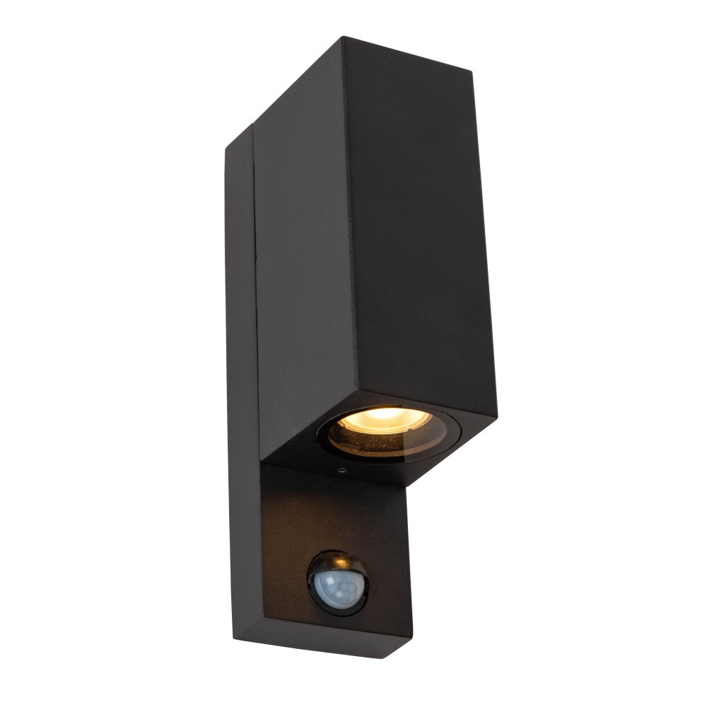 Lucide IR Wandlamp voor buiten Zwart, 2-lichts, Bewegingsmelder main product photo