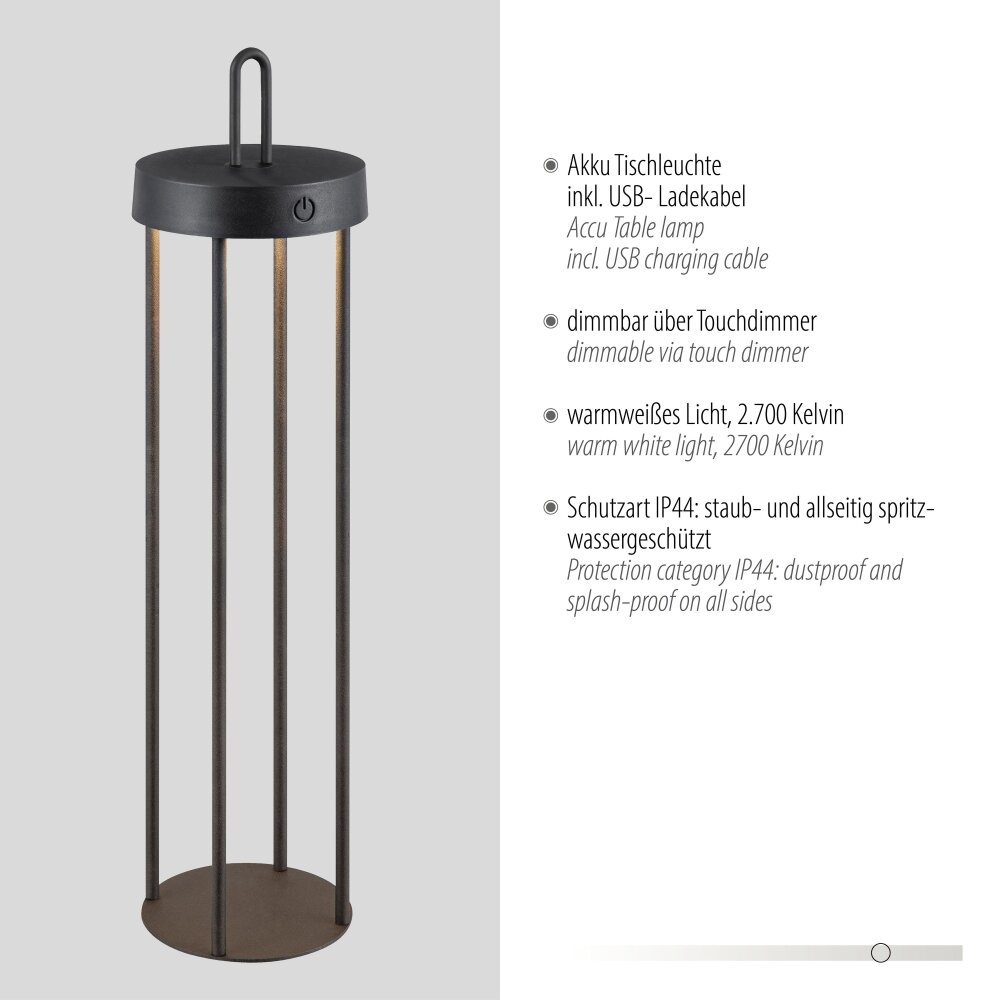Lichten Direct ANSELM Staande lamp LED Zwart, 1-licht