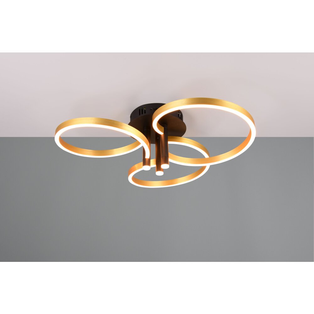 Trio verlichting Caruso Plafondlamp LED Zwart-Goud, 1-licht main product photo